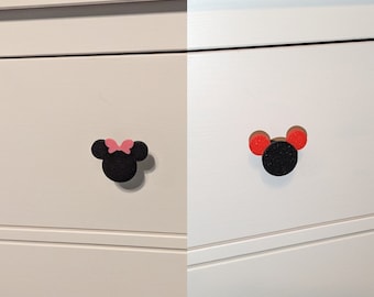 3D Printed Mickey and Minnie Mouse Drawer Pulls: Custom Cabinet Knobs