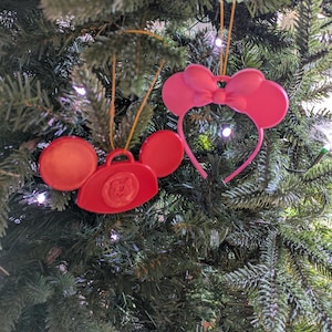 3D Printed Mickey and Minnie Mouse Christmas Ornaments