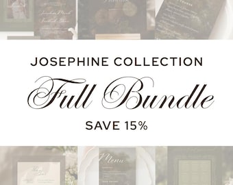 Vintage Romantic Wedding Bundle | Invitation Suite & Signage Set | Dark Moody Floral | Editable Canva Templates