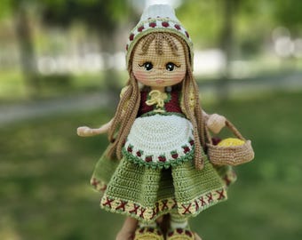 Judith Doll, 37 cm Handmade Amigurumi Doll | Crochet Plush Toy