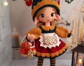 Crochet Elf Doll: Handmade Cotton Blend Toy