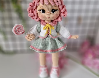 Pinky Doll, 33 cm Handmade Amigurumi Doll | Crochet Plush Toy
