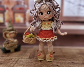 Patrón de crochet para amigurumi de muñeca Beril, nivel avanzado (PDF)