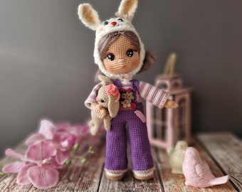 Lila Doll: Handmade Crochet Cotton Blend Toy