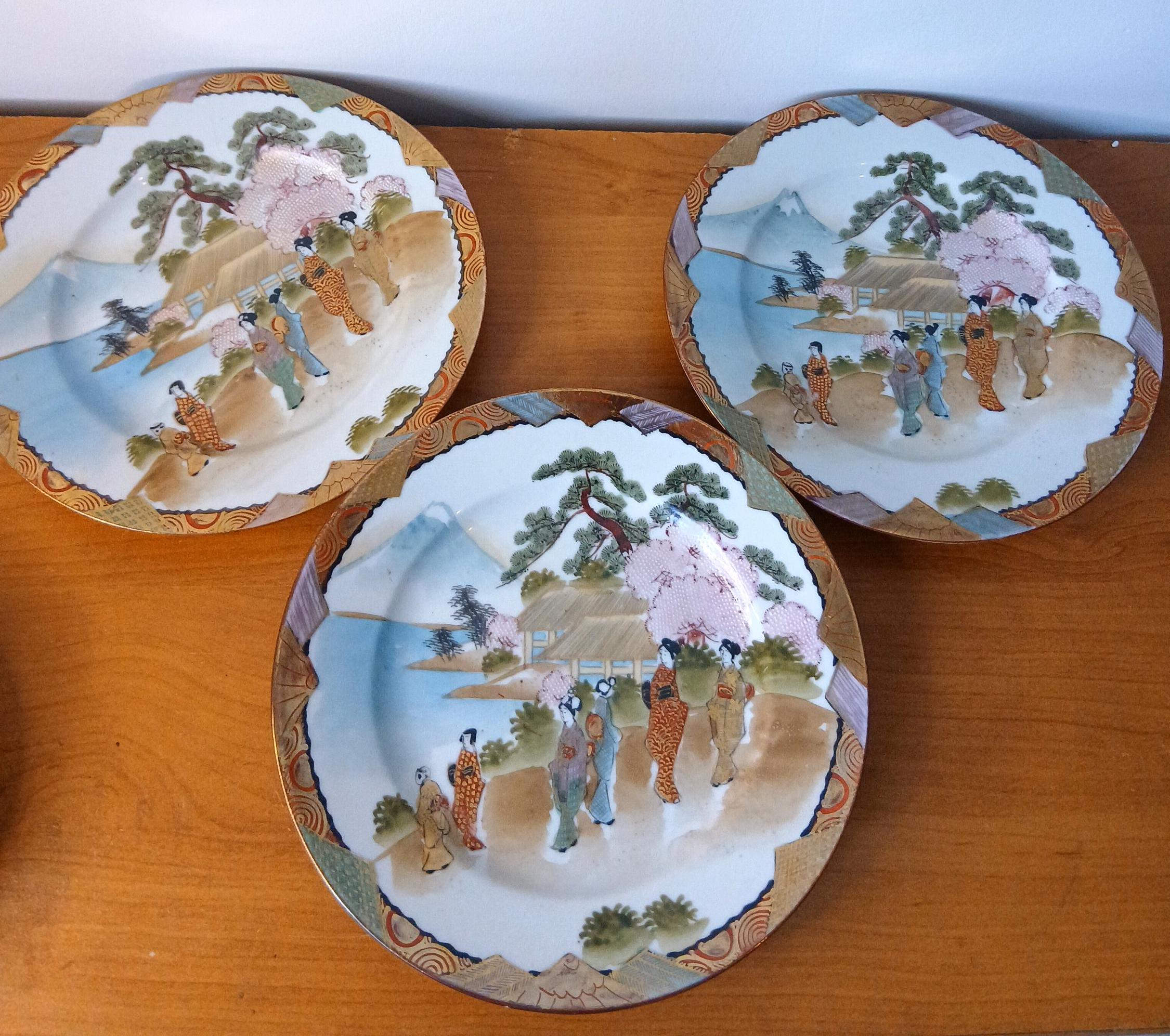 アンティーク 日本の織田精九谷皿セット 明治時代 1800年代 - Etsy 日本