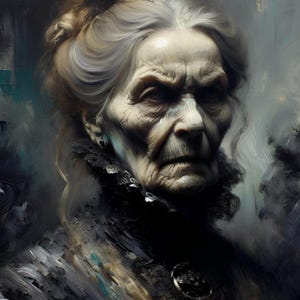 Victorian Dusk | &quot;Lavinia&quot; | Gothic Portrait | Mature Woman | Dark Academia | Victorian Wall Art | Haunted Painting | Mysterious | Creepy
