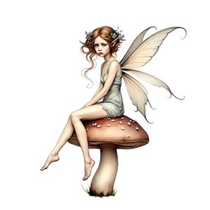 Lula | Watercolor Fairy Art | Serene, Nature-Inspired Digital Download | Ethereal Fantasy Wall Decor | Whimsical Faerie Art | Clip Art