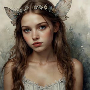 Calista | Watercolor Fairy Art | Serene, Nature-Inspired Digital Download | Ethereal Fantasy Wall Decor | Whimsical Faerie Art | Clip Art