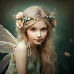 Liora | Watercolor Fairy Art | Serene, Nature-Inspired Digital Download | Ethereal Fantasy Wall Decor | Whimsical Faerie Art | Clip Art