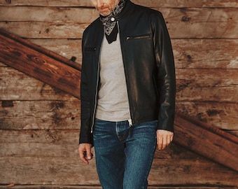 Wheeler Peak Racer Lederjacke Schwarz