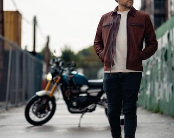 Rainier Moto Lederjacke-Rat Bike Rot