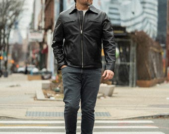 Rainier Moto Lederjacke-Schwarz