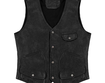 Montana Lederweste-Rabe Schwarz