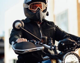 Indiana Dunes Moto Lederjacke im Alter von schwarz