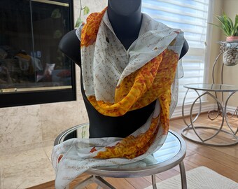 Hope Marigold Print Chiffon Scarf
