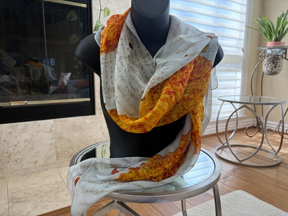 Hope Marigold Print Chiffon Scarf