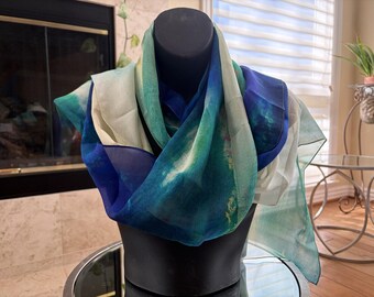 Tranquility Print Chiffon Scarf