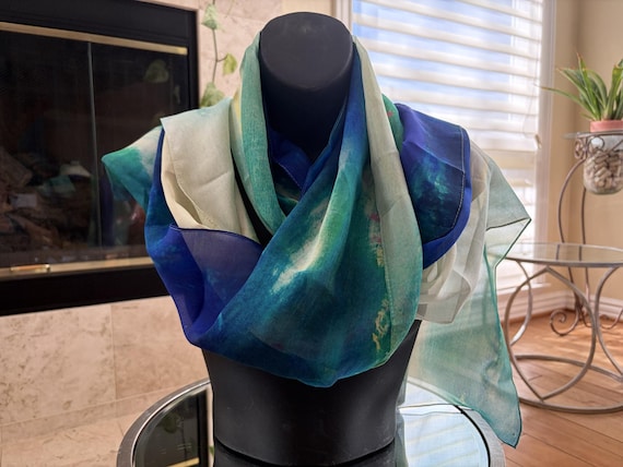 Tranquility Print Chiffon Scarf