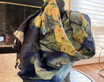 Lockdown Lemons Print Pashmina Scarf