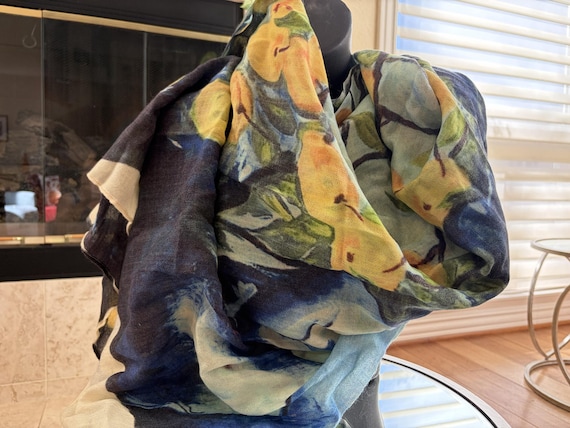 Lockdown Lemons Print Pashmina Scarf