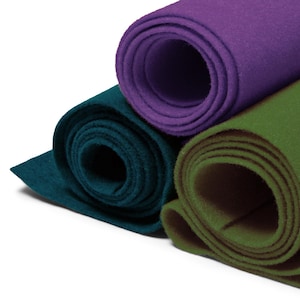 Wool Felt 3mm thick in 12 colours (per linear meter - 150 cm width)