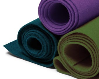 Wool Felt 3mm thick in 12 colours (per linear meter - 150 cm width)