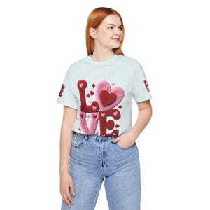 Chenille Heart Graphic Tee, Valentine's Day Unisex Shirt image 15