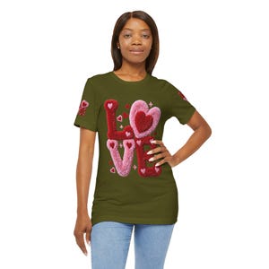Chenille Heart Graphic Tee, Valentine's Day Unisex Shirt image 12