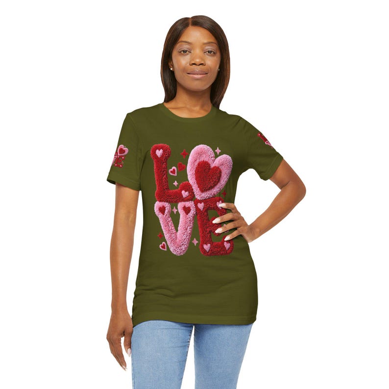 Chenille Heart Graphic Tee, Valentine's Day Unisex Shirt image 12