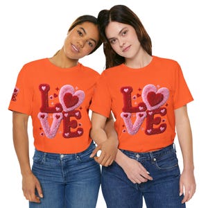 Chenille Heart Graphic Tee, Valentine's Day Unisex Shirt image 5