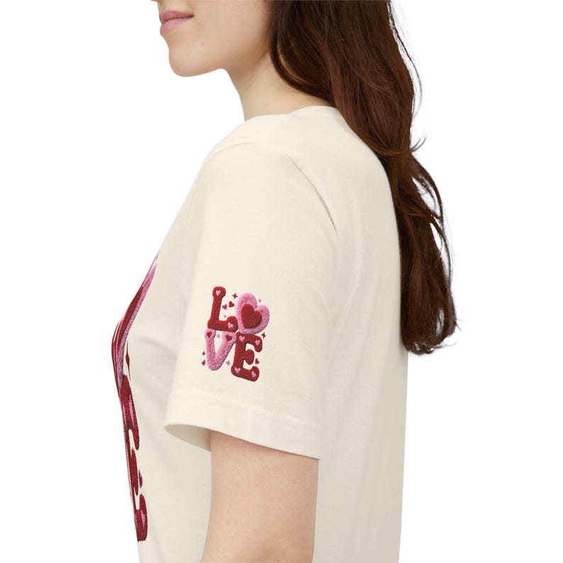 Chenille Heart Graphic Tee, Valentine's Day Unisex Shirt image 7