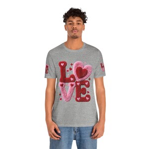 Chenille Heart Graphic Tee, Valentine's Day Unisex Shirt image 17