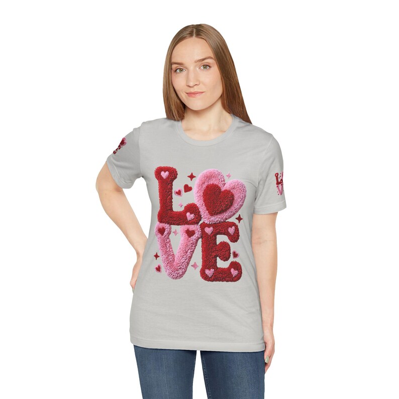 Chenille Heart Graphic Tee, Valentine's Day Unisex Shirt image 9
