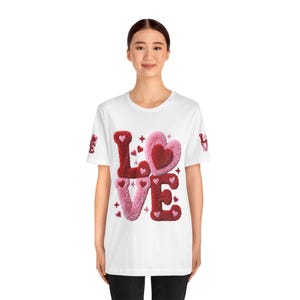 Chenille Heart Graphic Tee, Valentine's Day Unisex Shirt image 2