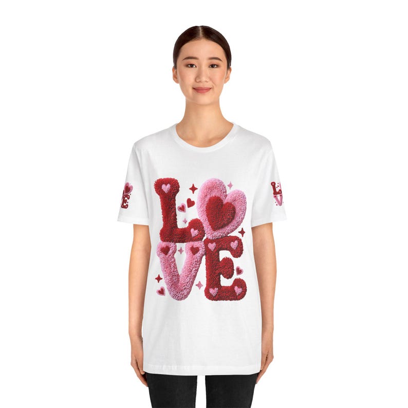 Chenille Heart Graphic Tee, Valentine's Day Unisex Shirt image 2