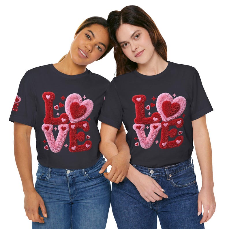 Chenille Heart Graphic Tee, Valentine's Day Unisex Shirt image 13