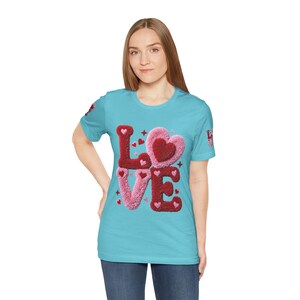 Chenille Heart Graphic Tee, Valentine's Day Unisex Shirt image 16