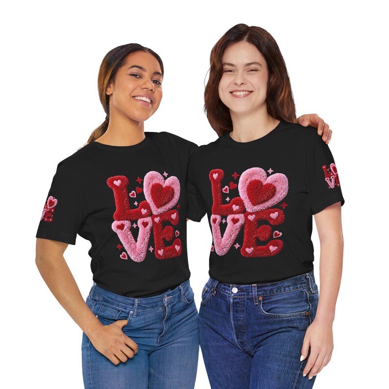 Chenille Heart Graphic Tee, Valentine's Day Unisex Shirt image 6
