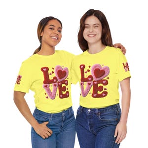 Chenille Heart Graphic Tee, Valentine's Day Unisex Shirt image 1