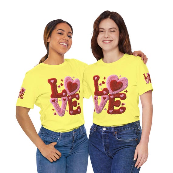 Chenille Heart Graphic Tee, Valentine's Day Unisex Shirt