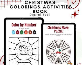 24 actividades navideñas imprimibles, actividades para niños, paquete de actividades navideñas, páginas para colorear navideñas, juegos para fiestas navideñas, imprimibles
