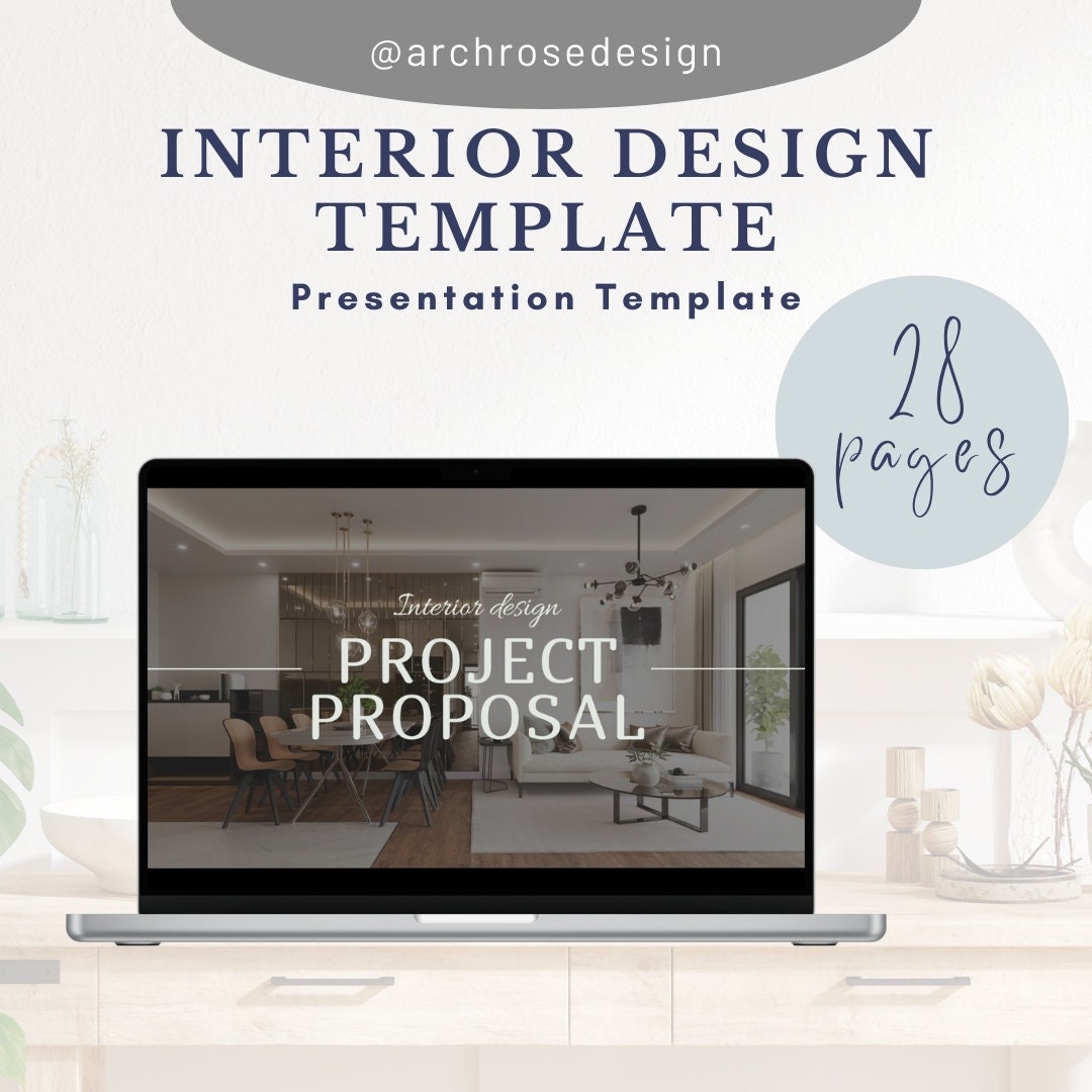 Interior Design Presentation Template, Canva Editable, 20-page ...