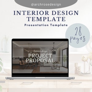Plantilla de Canva para propuesta de proyecto de diseño de interiores y panel de estado de ánimo, plantilla profesional creada para diseñadores de interiores y arquitectos de interiores