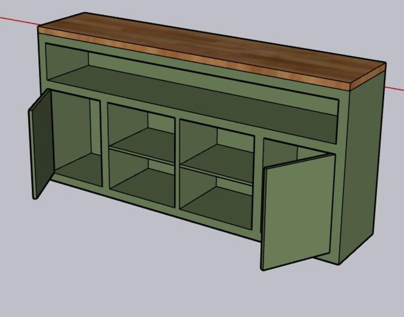 CAD rendering of the serving buffet