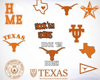 Texas SVG-PNG Bundle, University Team, Hook Them Horns, Digital Design, College Team Game Day, Cricut, Laser, Printable