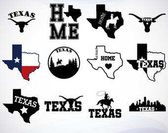 Texas SVG Bundle, Hand Drawn Vector Silhouette, Texas Outline SVG, Texas Home SVG, Texas State Svg, Hey Ya'll Svg, Texas Shirt Svg