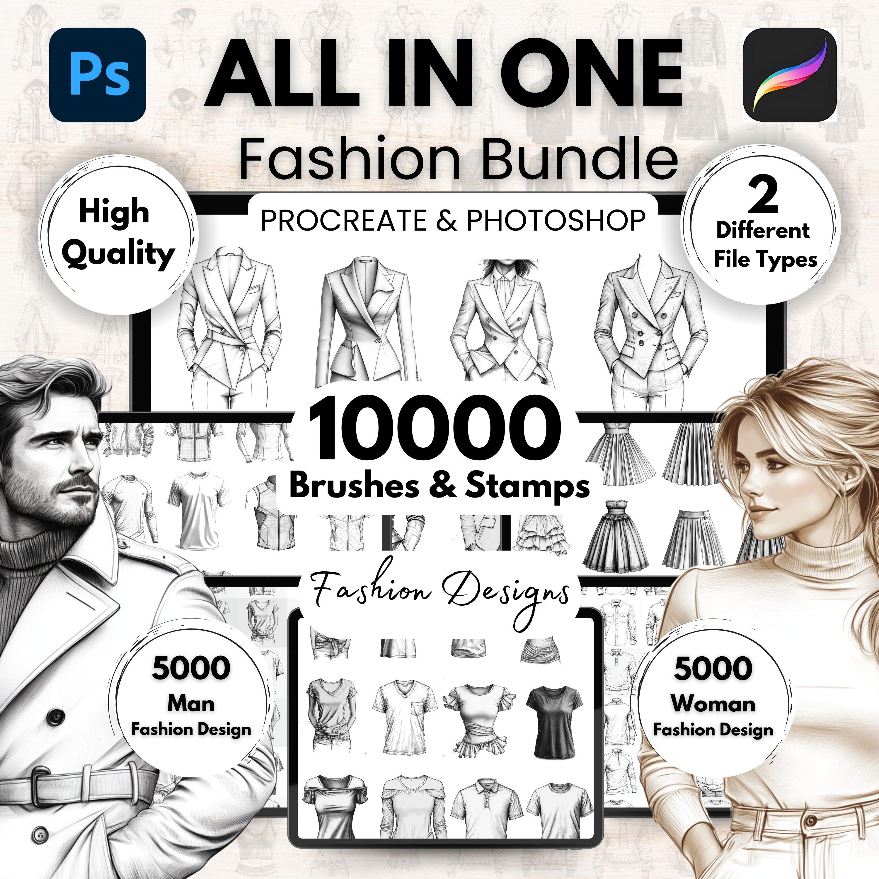 ALL IN ONE - 10000+ Fashion Clothes Brushes Bundle - Procreate ...