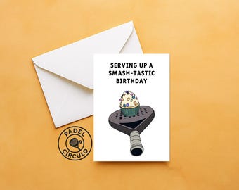Birthday Cupcake Edition - Padel Tennis Card - Christmas, Birthday and other occasions