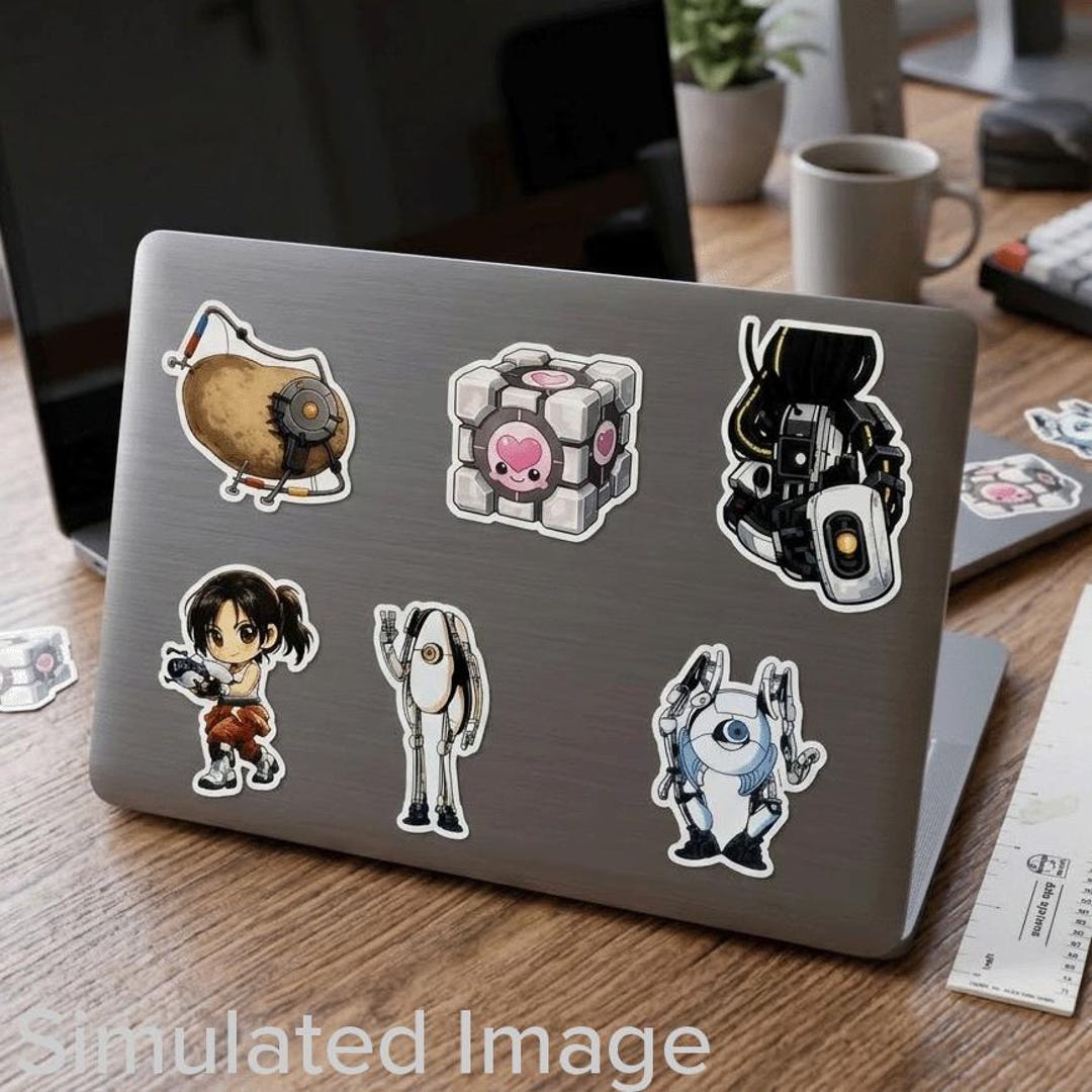 Portal Sticker 6 Pack - Chibi Chell, Glados, Wheatley & More ...