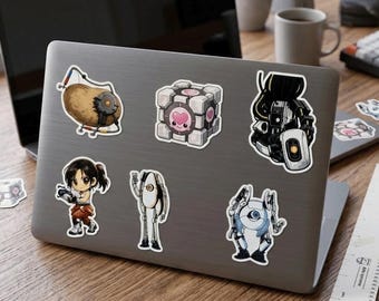Portal Sticker 6 Pack - Chibi Chell, GLaDOS, Wheatley & More | Weatherproof and Scratch Resistant